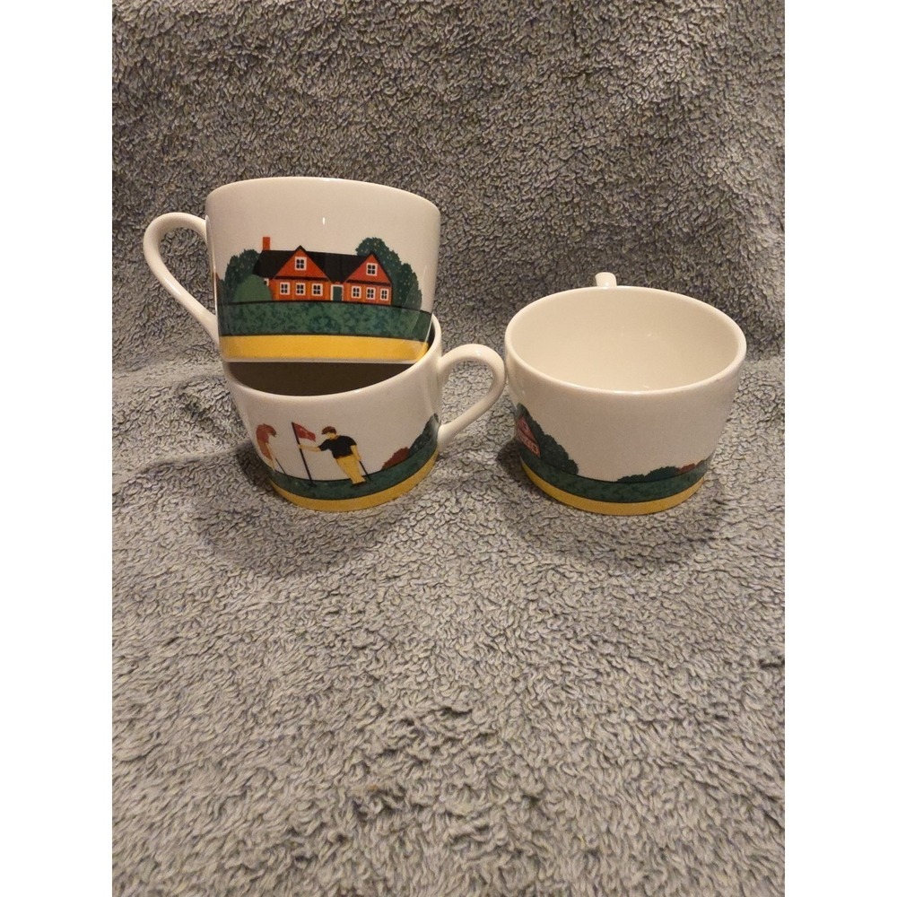 Set‎ Of 3 Christopher Stuart Optima Fairway HK204 Golf Course Mugs Coffee Tea